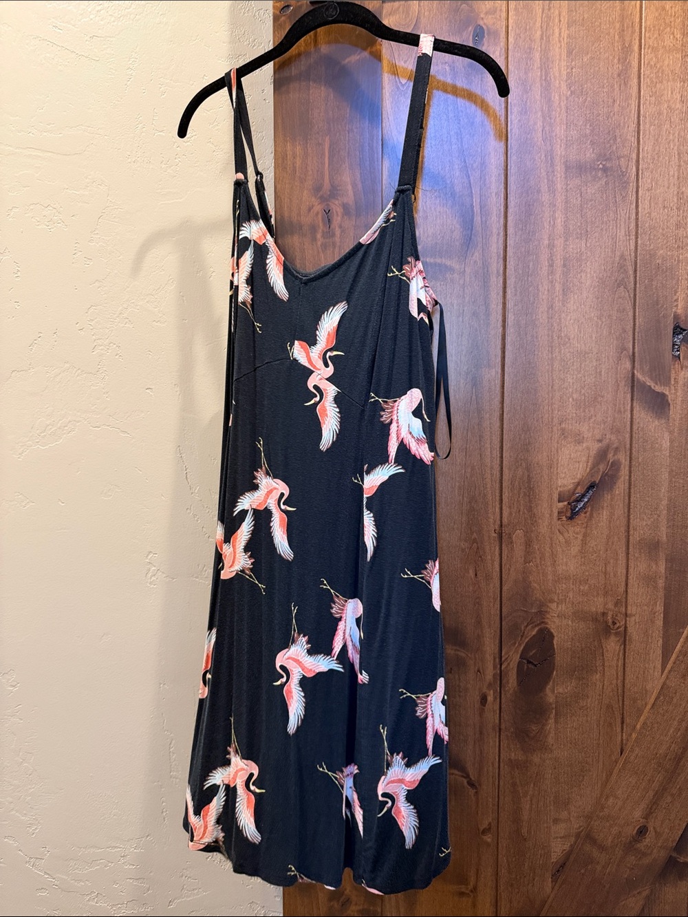 torrid Black Slip Dress with Pink Crane Print